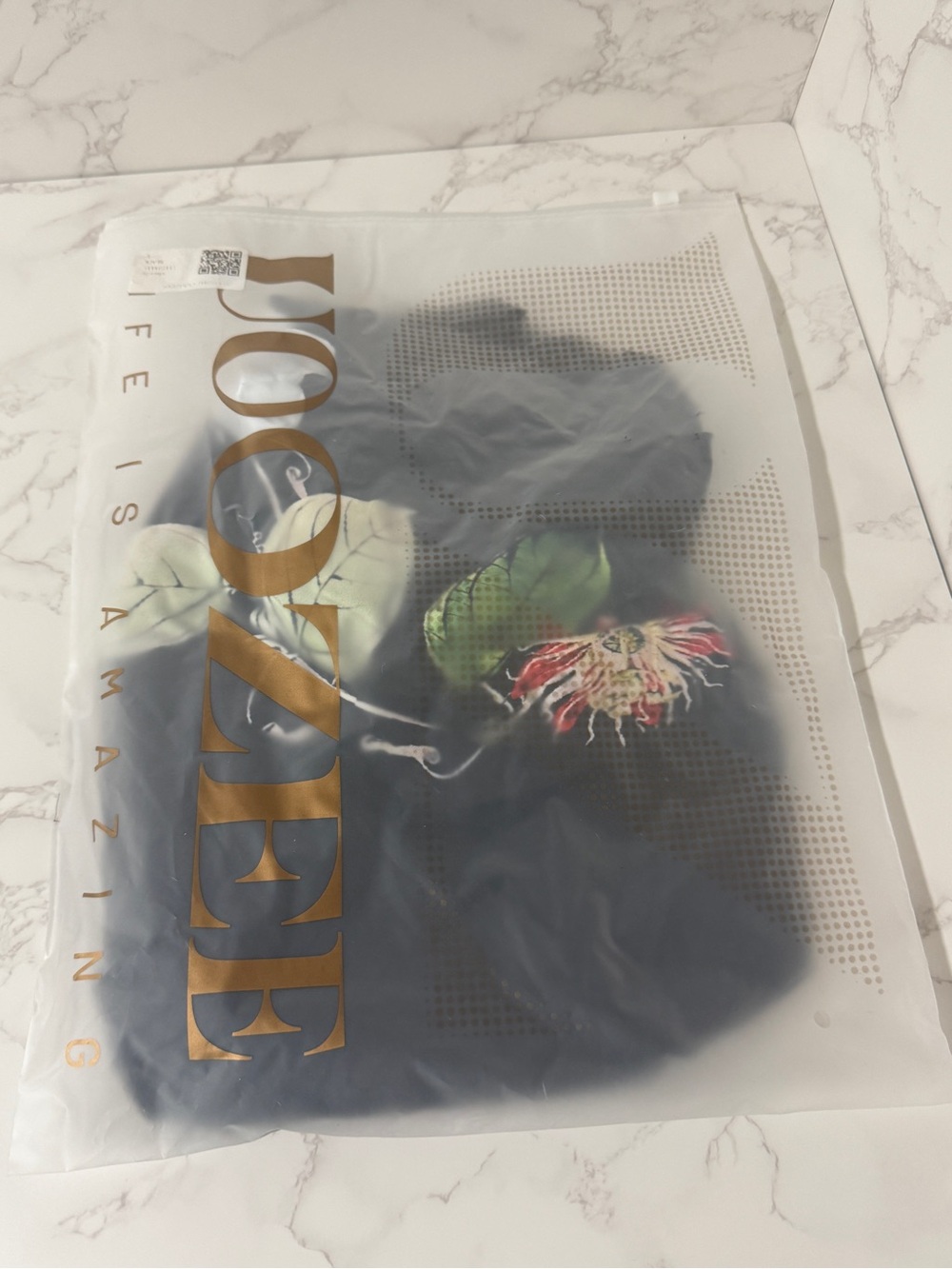 Uoozee Shirt - Womens Large - Floral Black Mock Neck Graphic - Long Sleeve - Picture 7 of 7